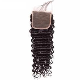 China Brazilian Deep Wave Top Lace Closure Human Hair Full Lace Closure Light brown Swiss Lace supplier