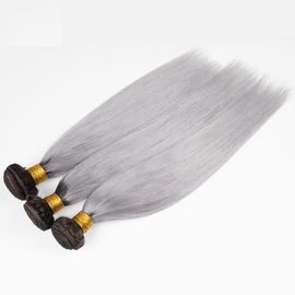 China 1B Straight Grey Ombre Human Hair Extensions Two Tone Indian Hair Bundles supplier