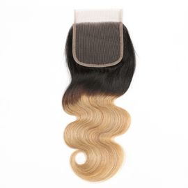 China 1b 27 Silk Base Lace Frontal Closure 4*4 Inch With 100% Raw Human Hair supplier