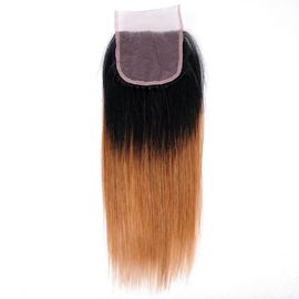 China Silk Base Grade 10A 4x4 Lace Closure 100% Virgin Human Hair Two Tone Color supplier