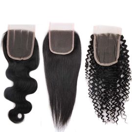 China Natural Looking Brazilian Hair Closure With Natural Part 130% Standard Density supplier