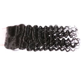 China Raw Human Indian Hair Deep Wave Closure Full Density For Top Head supplier