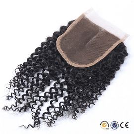 China 4x4 Size Swiss Lace Malaysian Kinky Curly Closure One Donor Virgin Curly Hair supplier