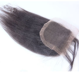 China Smooth Malaysian Human Hair Kinky Straight Swiss Lace Closure No Shedding Extension supplier