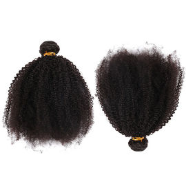 China Afro Kinky Curly Hair Brazilian Virgin Human Hair Bundles Natural Black Color No Tangle supplier