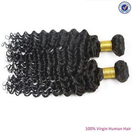 China Thick 100 Human Hair Weave , Double Drawn Strong Weft Loose Curly Brazilian Hair  supplier