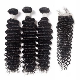 China Human Brazilian Body Wave Hair 3 Bundles , Loose Deep Wave Human Hair Weave supplier