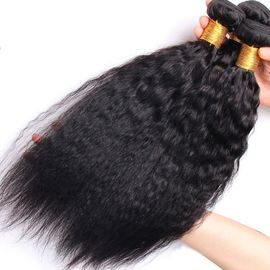 China Brazilian / Peruvian Kinky Straight Virgin Human Hair Bundles With Natural Color supplier