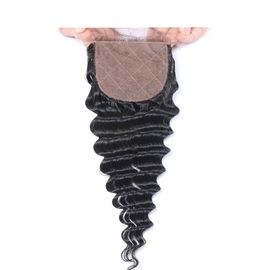 China Brazilian Deep Curly Silk Base Closure 10-20 Inches With 130% Density supplier