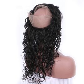 China Real Natural Wave 360 Lace Frontal Closure Hand Tied With Baby Hair supplier