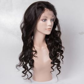 China Virgin Human Hair Lace Front Wigs No Shedding For Black Woman , Medium Brown Color supplier