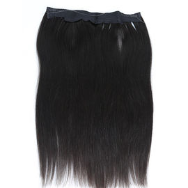 China Flip In Halo Hair Extension One Piece Set Black Lace With Fish Wire Clip In Human Hair Extension supplier