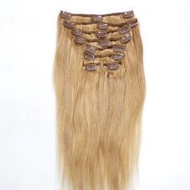 China 7 Small Pieces Virgin Human Hair Clip In Hair Extensions Color #27 Can Customized Other Colors supplier