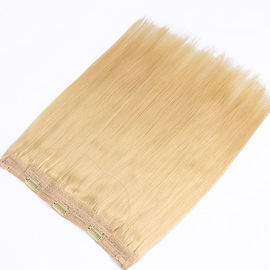 China Durable Blonde #613 Color Halos Flip In Hair Extension Silky Straight 100% Human Hair Material supplier