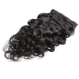 China Clip In Human Hair Extensions Body Wave 1B Color 7 Pieces Set Can Be Straighten No Shedding supplier