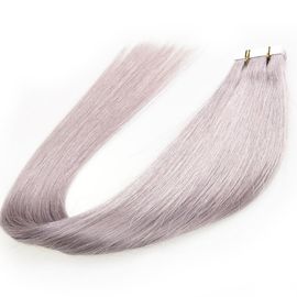 China Brazilian Virgin Glue PU Tape Hair Extensions For Thin Hair , Grey Color supplier