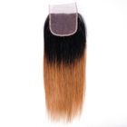 China Silk Base Grade 10A 4x4 Lace Closure 100% Virgin Human Hair Two Tone Color company