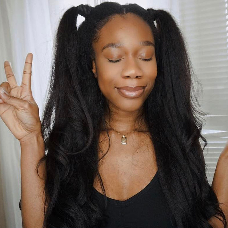 Yaki Kinky Curly Hair Bundles Women 100 Human Hair Extensions Non