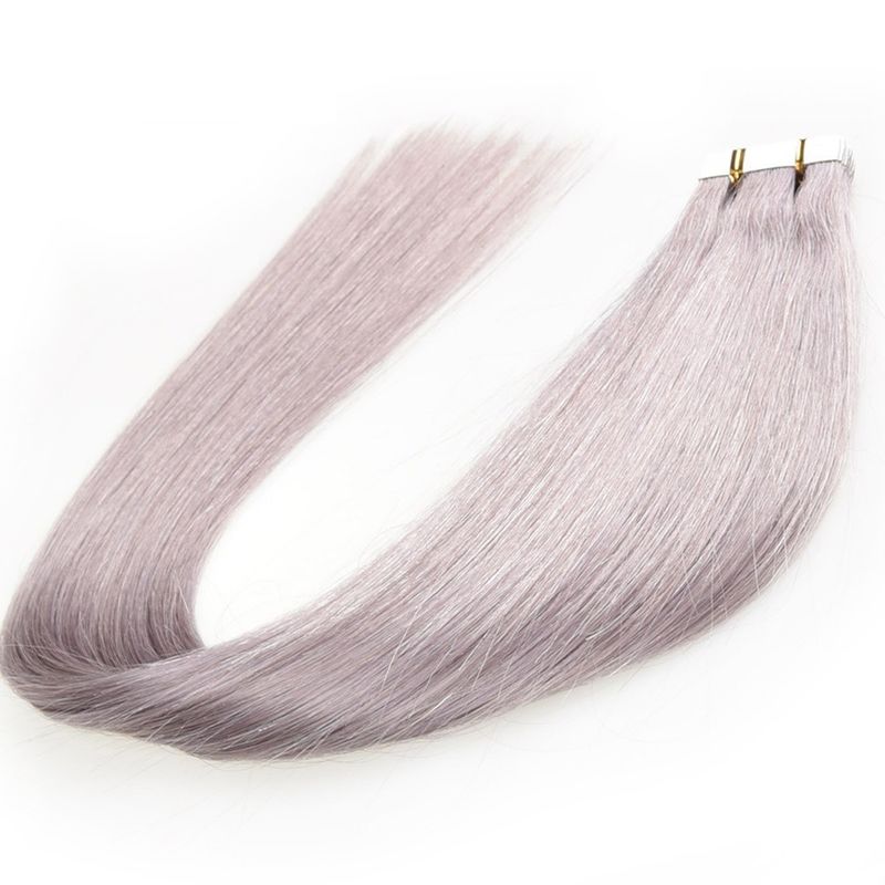 Brazilian Virgin Glue Pu Tape Hair Extensions For Thin Hair Grey