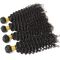 Soft Smooth Unprocessed Long Natural Curly Hair , Brazilian Human Virgin Hair Weft supplier