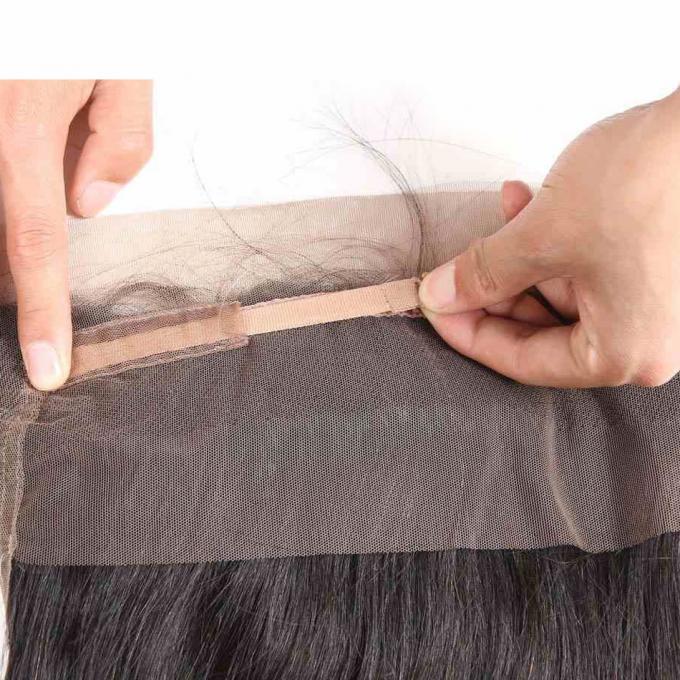 Real 360 Frontal Virgin Hair , Brazilian Lace Frontal Pieces Natural Color