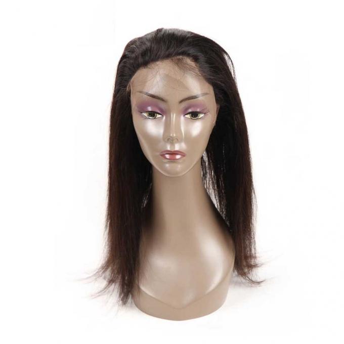 Real 360 Frontal Virgin Hair , Brazilian Lace Frontal Pieces Natural Color
