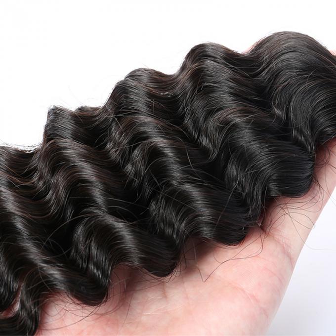 Brazilian Virgin Hair Weave Deep Wave Smooth and Soft Virgin Hair Extension Natural Black