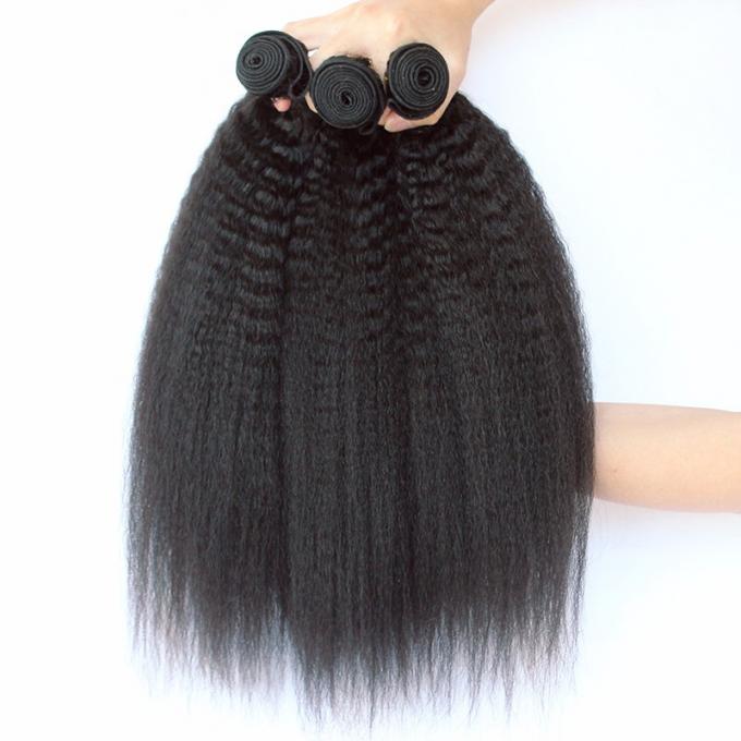 Qingdao Hair 9a Grade Peruvian Hair Bundles Kinky Straight Texture 10" to 30"