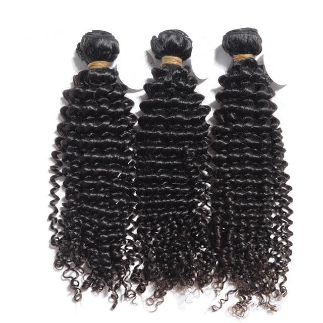 Kinky Curly Malaysian Hair Extensions Double Weft Natural Color