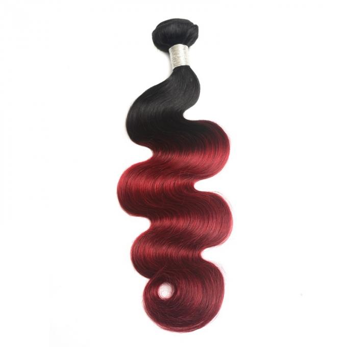 Unprocessed Ombre Hair Weave 1b/99j Wine Red Body Wave Burgundy Soft And Silky