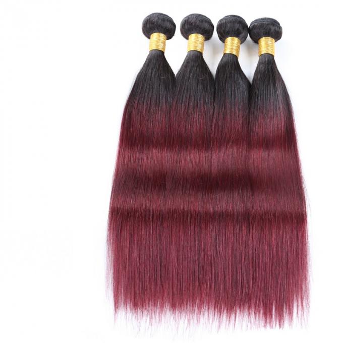Brazilian Virgin Ombre Hair Weave Ombre Human Hair Extensions 12" To 26"