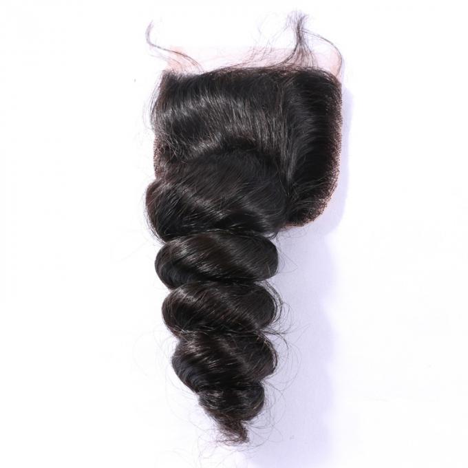 Full Hair Density 4x4 Lace Closure Swiss Lace Free Part Natural Color