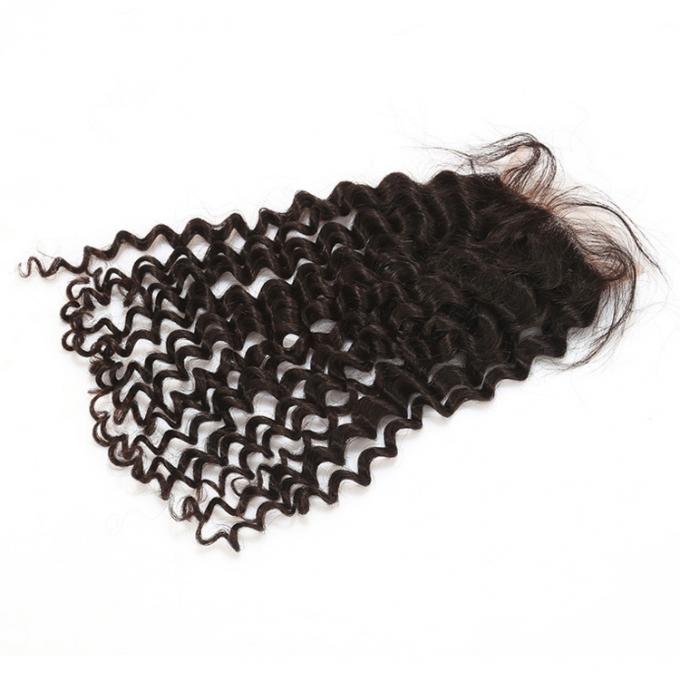Brazilian Virgin Hair Curly Texture Top Lace Closure 4"x4" Lace Size for Black Lady