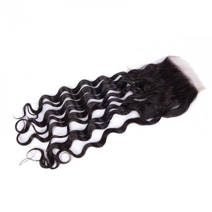 Top Grade Human Hair Extension Lace Closure 4x4 Any Parting Indian Water Wave Closure