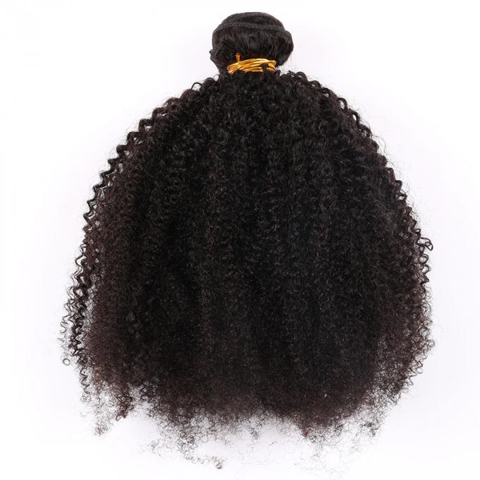 Afro Kinky Curly Hair Brazilian Virgin Human Hair Bundles Natural Black Color No Tangle