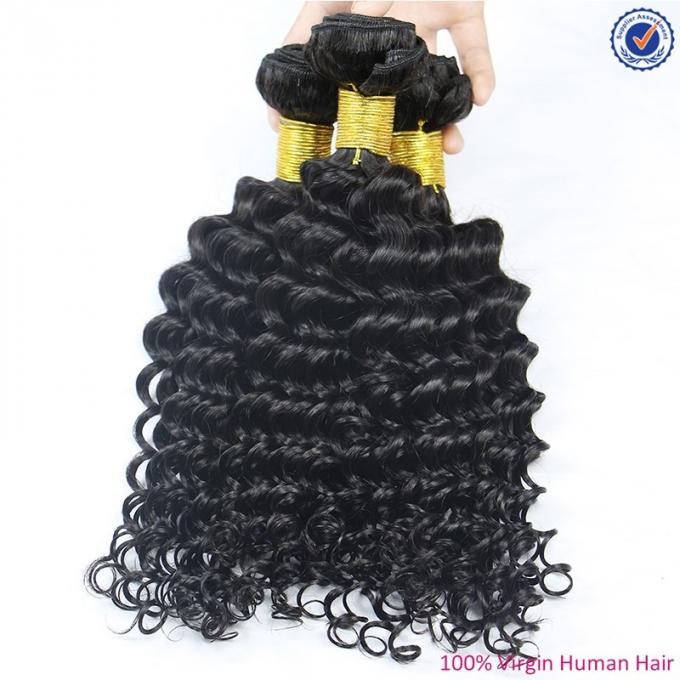 Thick 100 Human Hair Weave , Double Drawn Strong Weft Loose Curly Brazilian Hair 