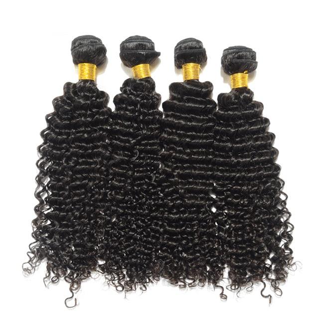 Soft Smooth Unprocessed Long Natural Curly Hair , Brazilian Human Virgin Hair Weft