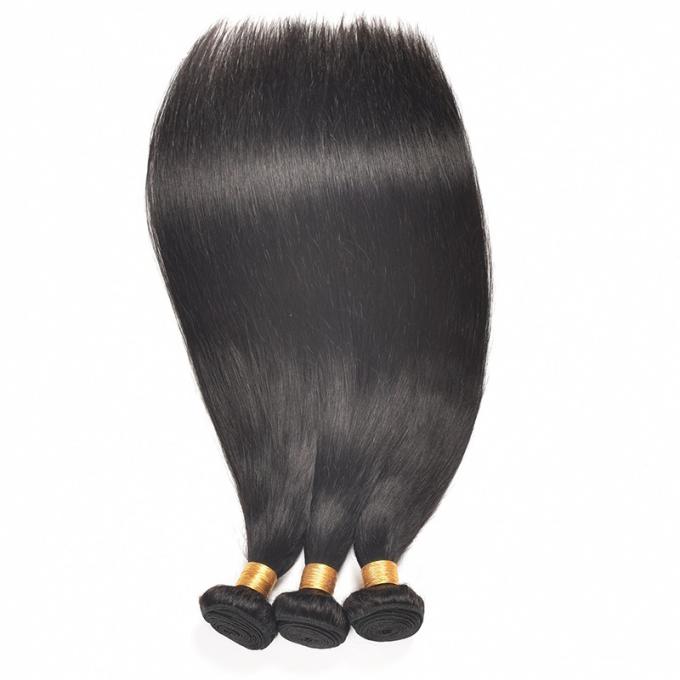 1B Color Raw Brazilian Human Hair Bundles Extensions With Thick Bottom