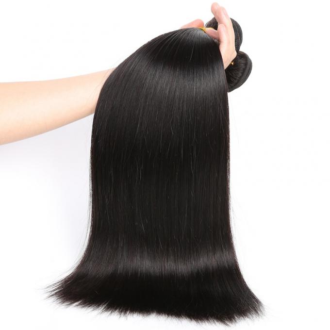 Natural Black Real Straight Human Hair Extensions Bundles No Shedding