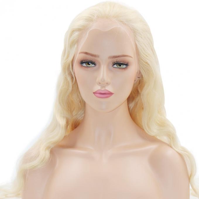 Brazilian Glueless Full Lace Wigs , Blonde Human Hair Wigs 130% Density