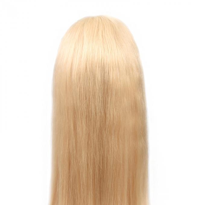 Natural Straight #613 Glueless Full Lace Human Hair Wigs Tangle Free 14" -28"