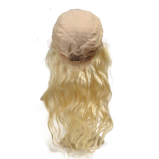 Curly Glueless Human Hair Lace Front Wigs #613 Color With 130% Density