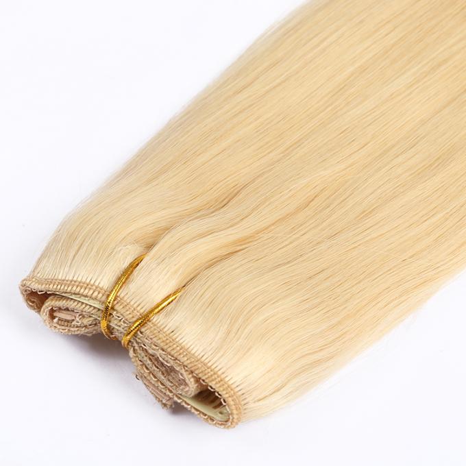 Durable Blonde #613 Color Halos Flip In Hair Extension Silky Straight 100% Human Hair Material