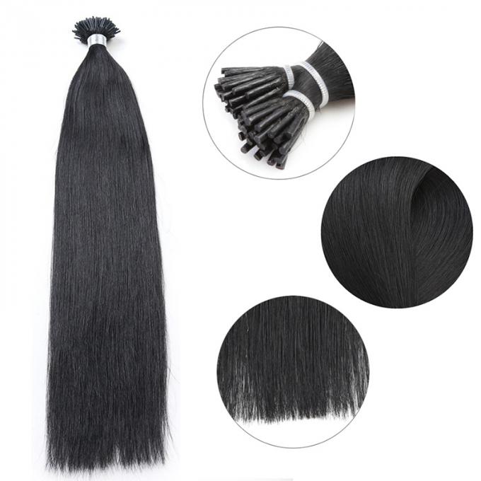 Pre Bonded Long 1 Clip Hair Extensions Double Drawn Silky Straight Wave