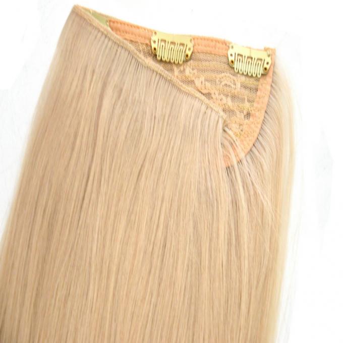One Piece Long Clip In Hair Extensions Human Hair 100 Gram Full Color