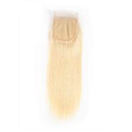 China Real Brazilian Hair #613 Blonde Color Straight Swiss Lace Closure With Baby Hair supplier