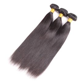 9A Unprocessed Indian Human Hair Bundles Straight 12''- 32'' , Natural 1b Black Color