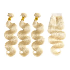 China Body Wave Ombre Blonde Bundles , 613 Blonde Ombre Hair Extensions supplier