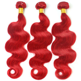 China Red Color Body Wave Brazilian Hair Peruvian Virgin Human Hair 12&quot; to 26&quot; No Shedding supplier