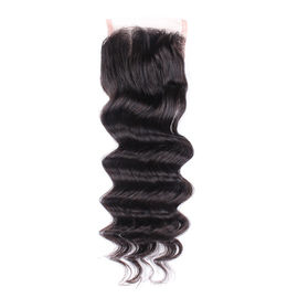 China 4x4 Lace Closure Indian Loose Wave Closure With Front Baby Hair 10" to 22" supplier